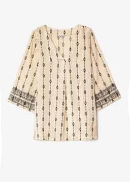 SARAH EMB TUNIC - BEIGE