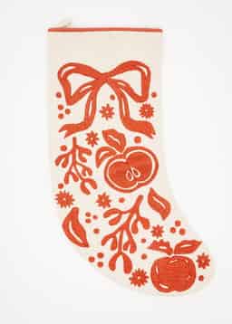 Holly Christmas Stocking - RED