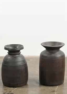 Wood Urn Vintage L - DKBROWN