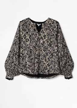 CORALIE LUREX BLOUSE  - Black