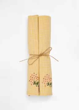 Tiny Gingham Napkin S/2 - YELLOW