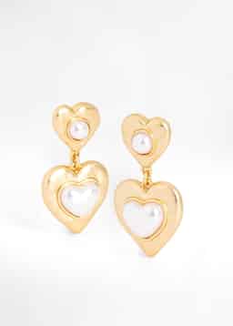 DOUBLE HEART EARRING - GOLD