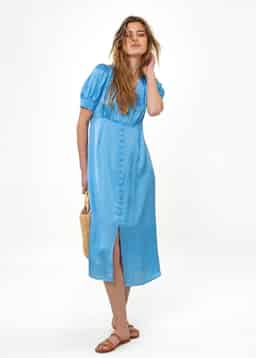ENYA SATIN DRESS  - BLUE