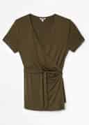 FERN WRAP TOP - khaki