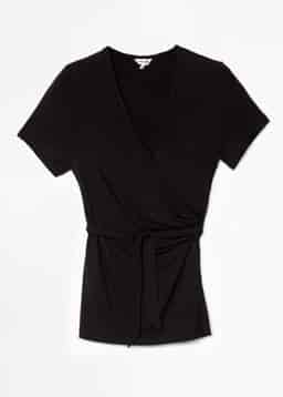 FERN WRAP TOP - Black