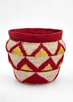 ANJA ROUND BASKET - RED