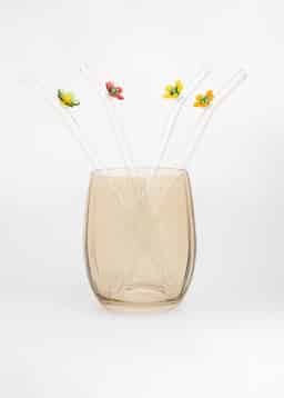 FLEUR GLASS STRAWS S4 - MULTI