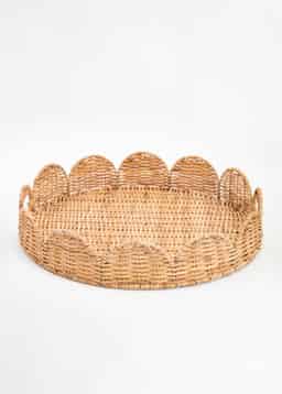SCALLOP RATTAN TRAY - NATURAL