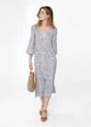 ELNA PRINT DRESS - WHITEBLACK