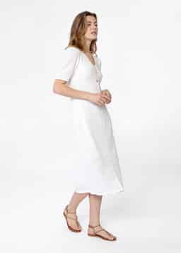 ZUMI POINTELLE DRESS - WHITE