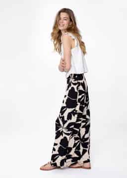 BELLA LONG SKIRT - BLACK AOP