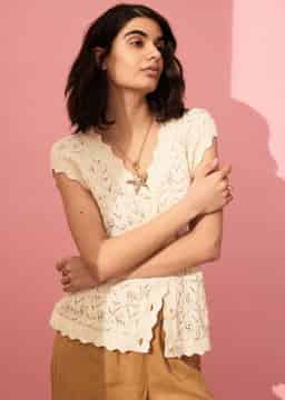 MALENA CROCHET VEST - OFFWHITE