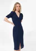 ZUMI POINTELLE DRESS - NAVY