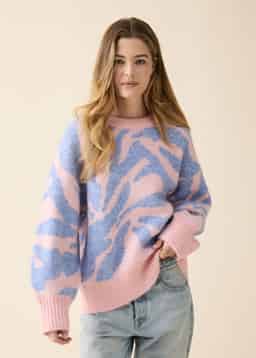CAJSA JACQUARD SWEATER - PINK