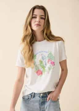 Amanda Printed Tee - WHITE