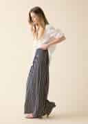 BELLA LONG SKIRT - NAVY STRIPE