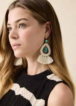 BOHEMIAN TASSEL EARRINGS - BLUE