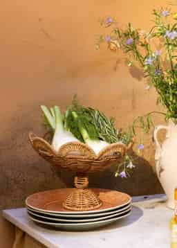 SCALLOP RATTAN BOWL - NATURAL