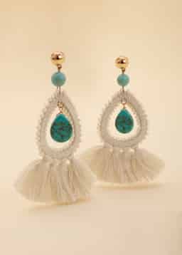 BOHEMIAN TASSEL EARRINGS - BLUE