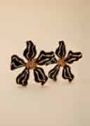FLOWER EARRINGS - Black
