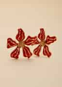 FLOWER EARRINGS - ORANGE