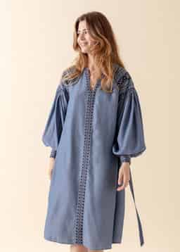 LOURDES TENCEL DRESS - BLUE