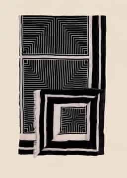 STRIPED LONG SCARF - Black