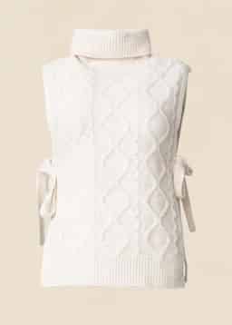 STINA CABLE VEST - BEIGE