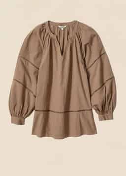 Taytum lace blouse - BEIGE
