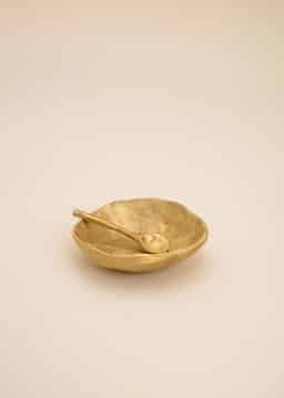 BRASS BOWL W. SPOON