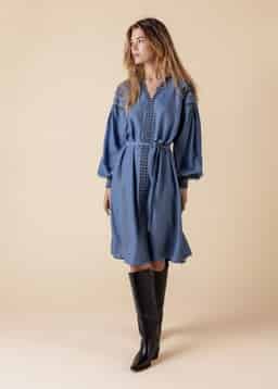 LOURDES TENCEL DRESS - BLUE