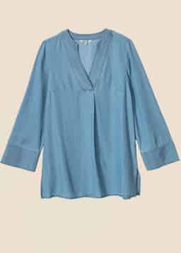 Hibo tencel tunic - Lightblue