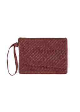 WEAVED CLUTCH - BURGUNDY