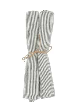 LIN STRIPE NAPKIN - GREENWHITE