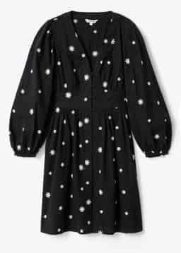Rianna ls emb dress - Black