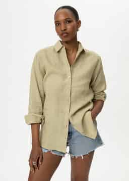 DIANA LINEN SHIRT - GREEN