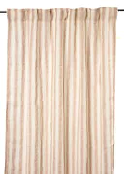 Lia Striped Linen Curtain - Apricot
