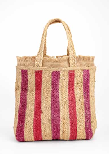 STRIPE Stripete jutepose  - Rosa 1 - Indiska