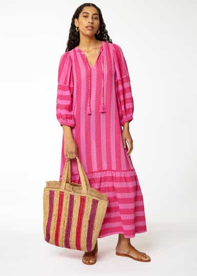 STRIPE Stripete jutepose  - Rosa 3 - Indiska