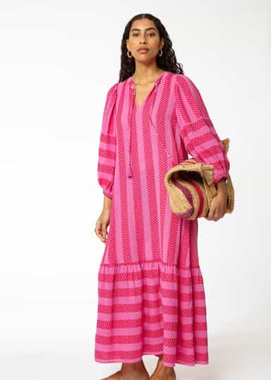 STRIPE Stripete jutepose  - Rosa 4 - Indiska