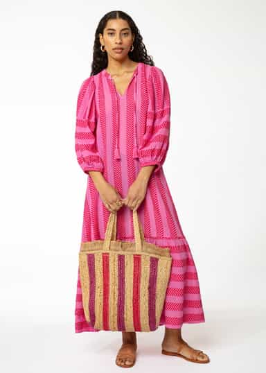 STRIPE Stripete jutepose  - Rosa 5 - Indiska