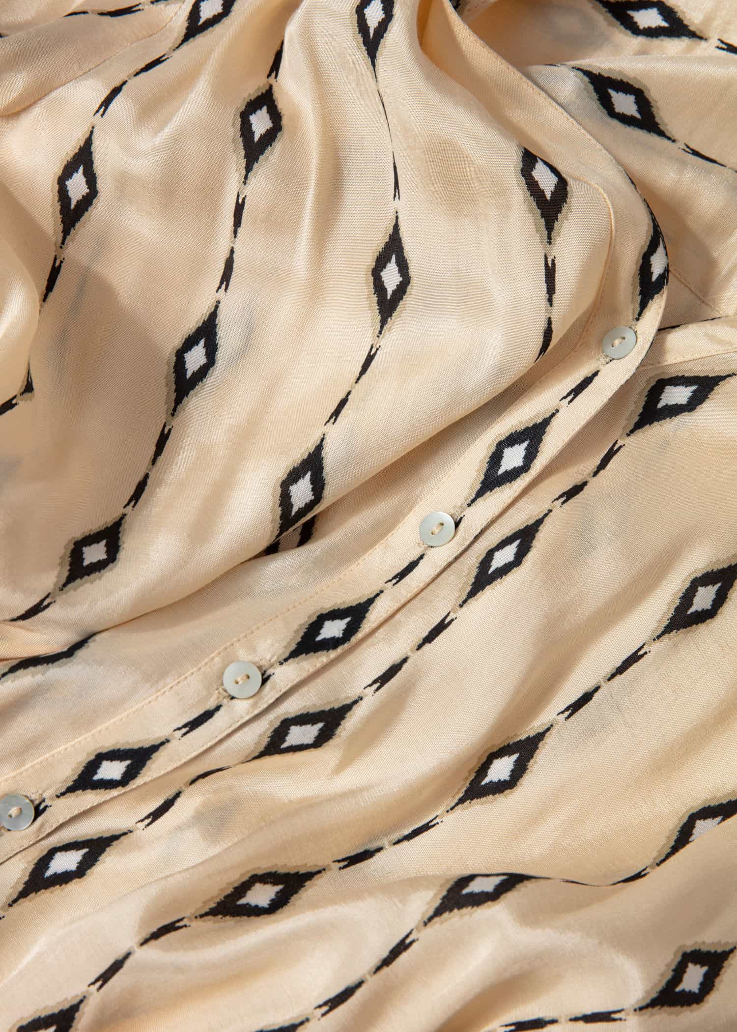CHIAMA Mönstrad skjortklänning - Beige 2 - Indiska