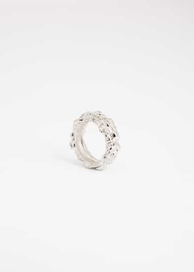 MELTED Silverfärgad ring - Silver 1 - Indiska