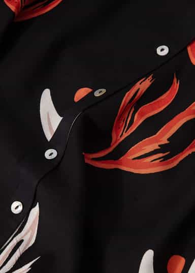 BISA Svart mönstrad kaftan  - Svart 6 - Indiska