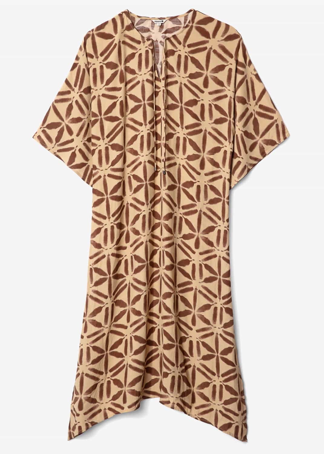 MERYEM Bred mønstret kaftan - Brun 1 - Indiska