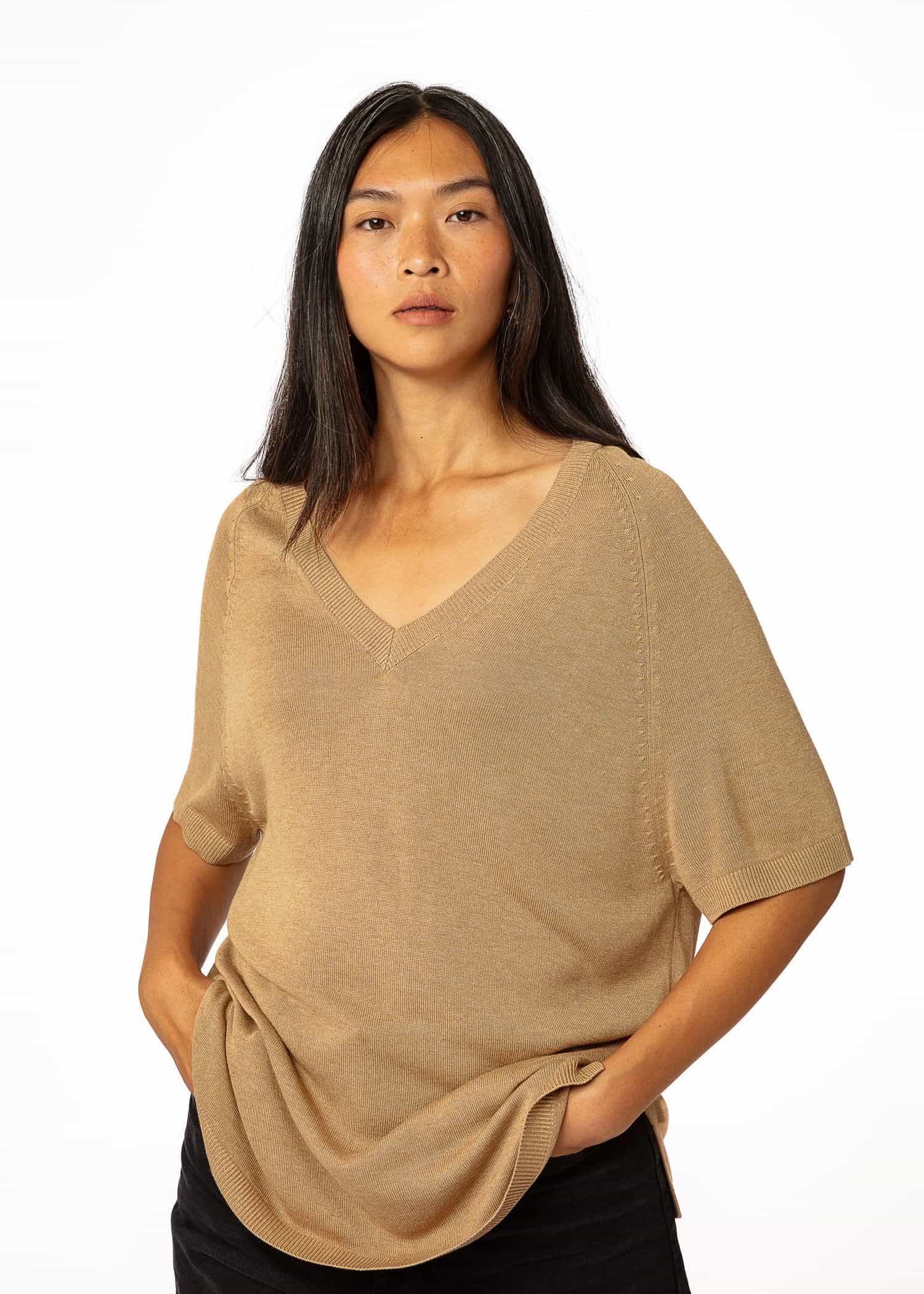 ANDREA Beige stickad tröja - Beige 2 - Indiska