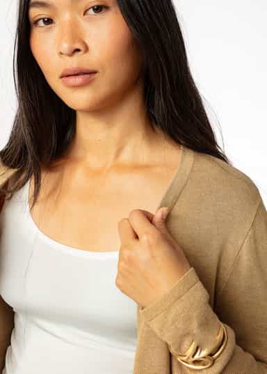 Pernilla Beige finstickad kofta - Beige 3 - Indiska