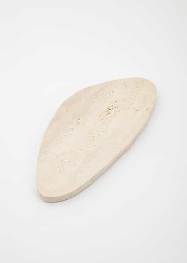 VANDA Asymmetriskt fat i marmor - Beige 1 - Indiska
