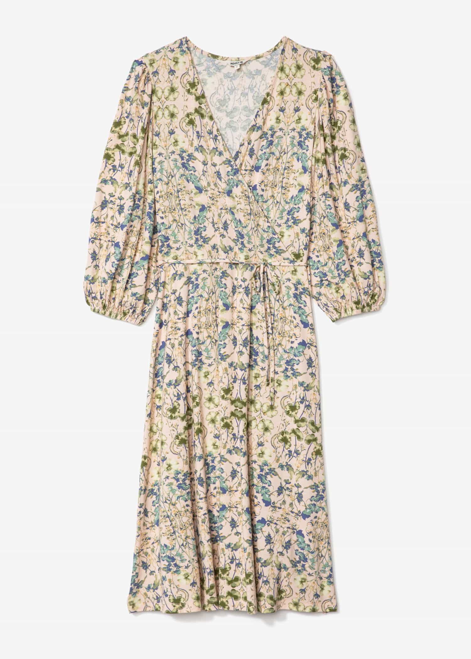 Senja Kuvioitu kietaisumekko - Beige 6 - Indiska