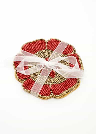 Beaded Käsin tehty lasinalunen, lasia - Punainen 2 - Indiska